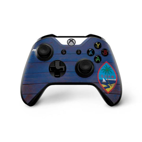 Guam Flag Dark Wood Xbox One X Bundle Skin
